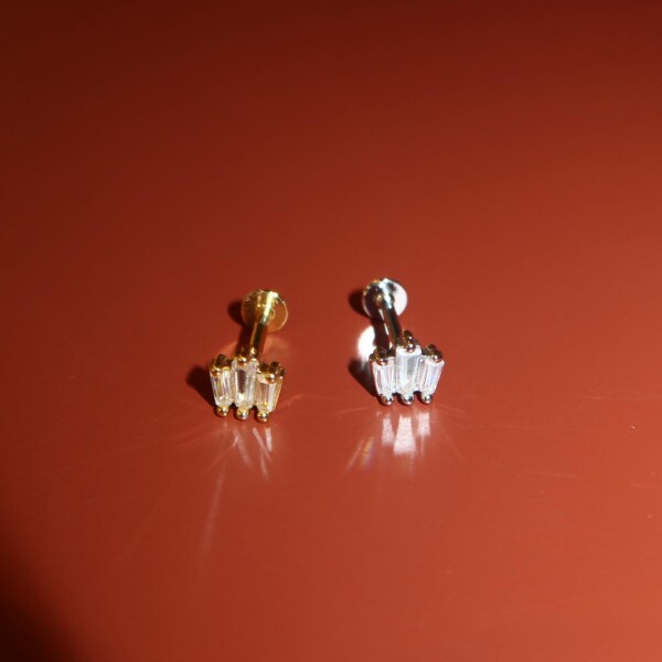 3 Taşlı Baget Tragus Piercing - Fi Season