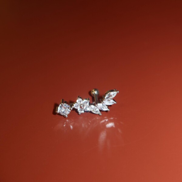 4 Badem Taşlı Çiçek Piercing - Fi Season