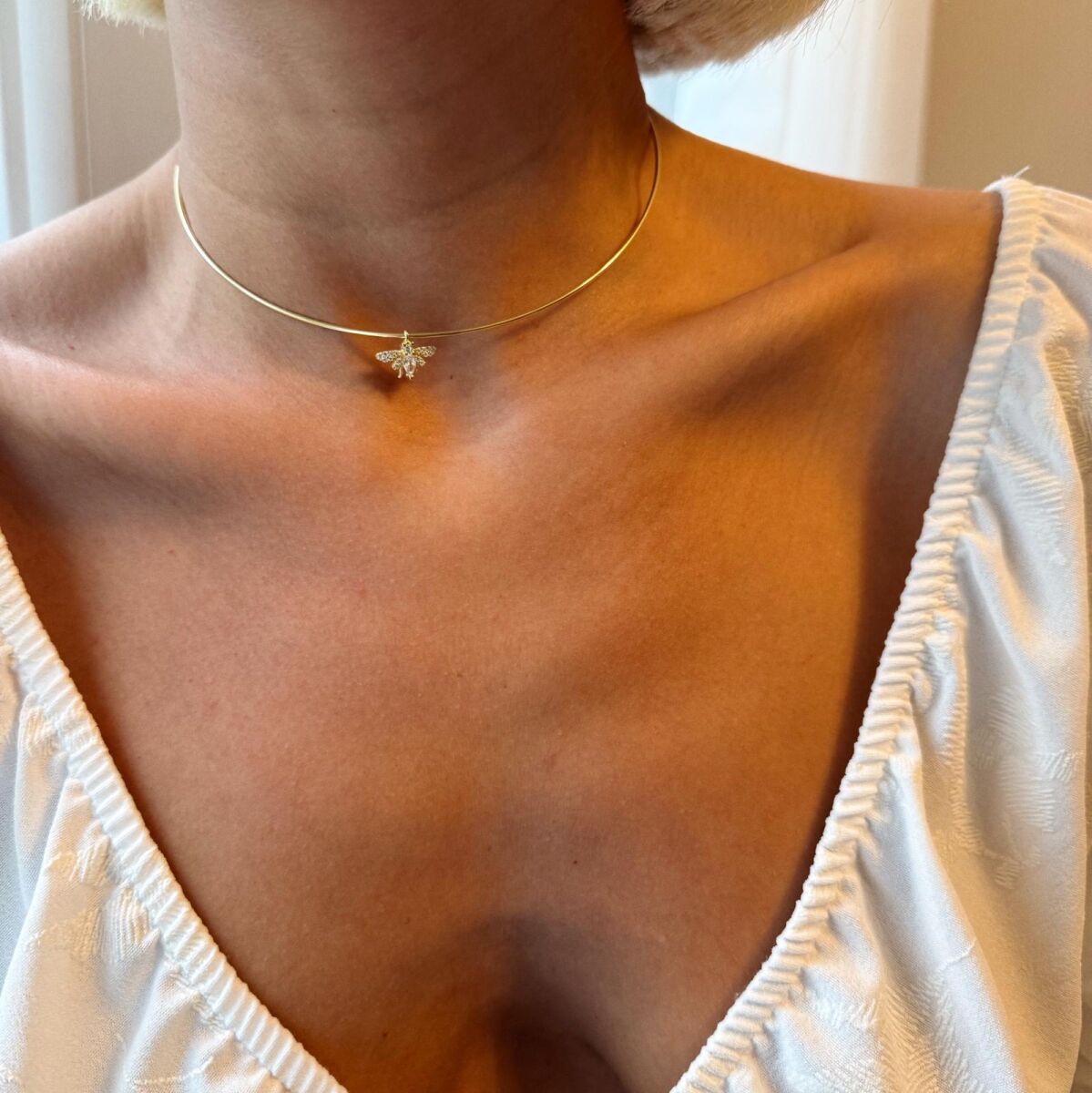 Arı Figürlü Choker | 925 Gümüş - 1