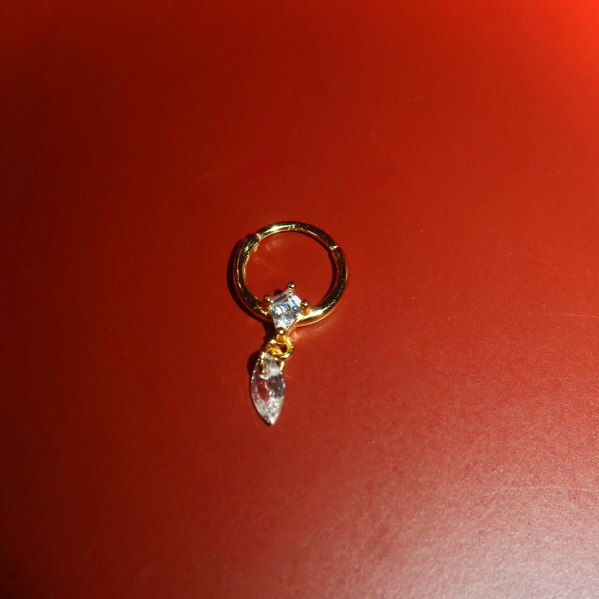 Badem Taşlı Daith Piercing | 925 Gümüş - 1