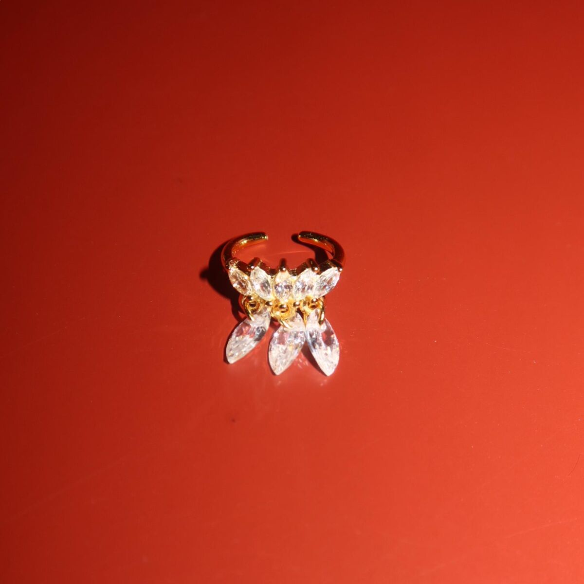 Badem Taşlı Ear Cuff | 925 Gümüş - 1