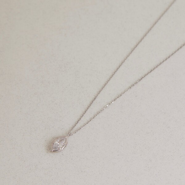 Badem Taşlı Kolye | 925 Ayar Gümüş - 4