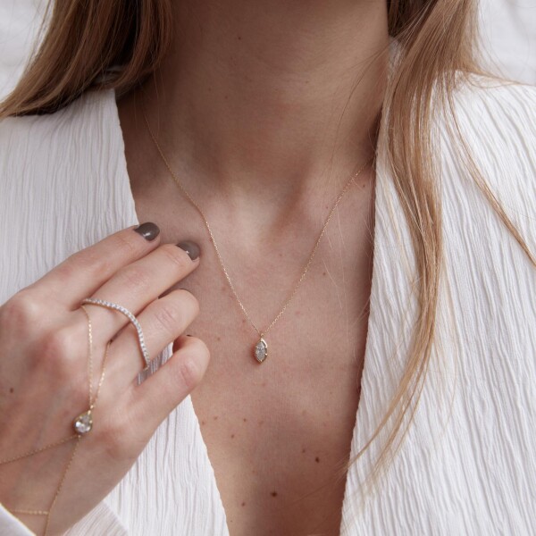 Badem Taşlı Kolye | 925 Ayar Gümüş - Fi Season