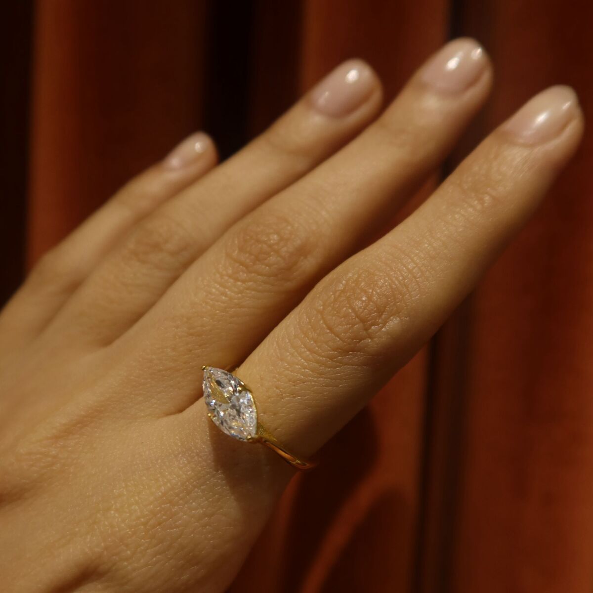 Badem Taşlı Yüzük | 925 Gümüş - 1