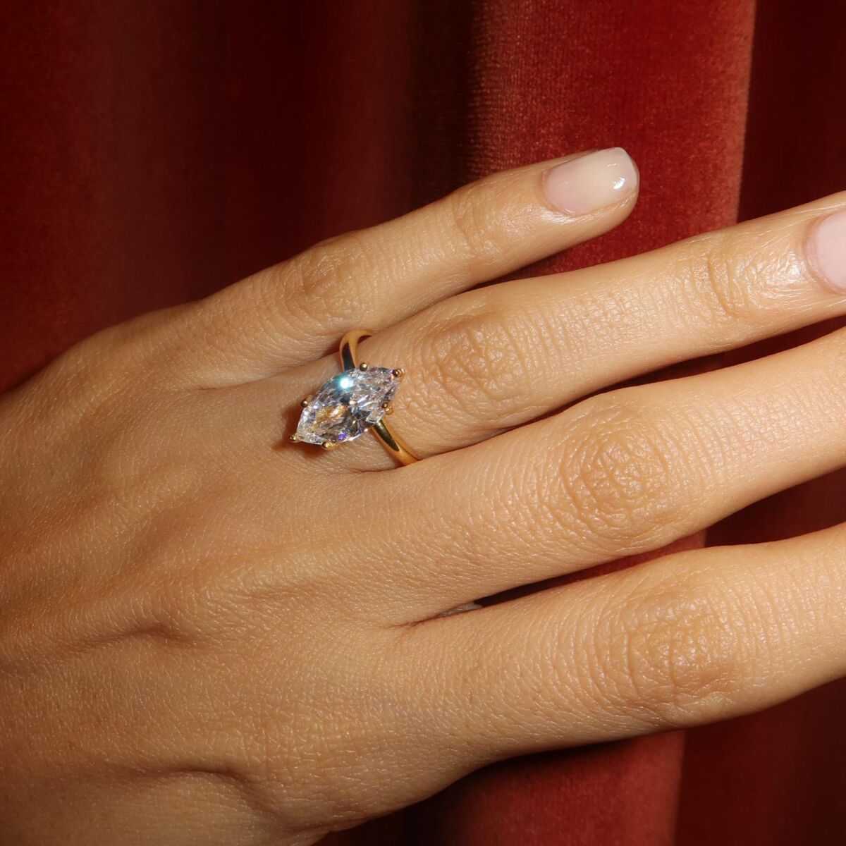 Badem Taşlı Yüzük | 925 Gümüş - 1