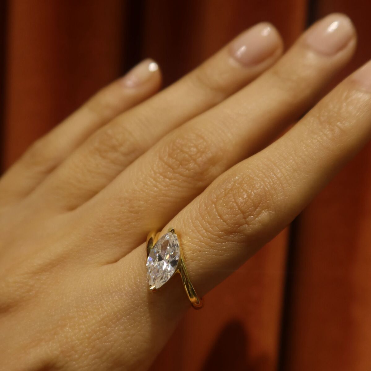 Badem Taşlı Yüzük | 925 Gümüş - 1