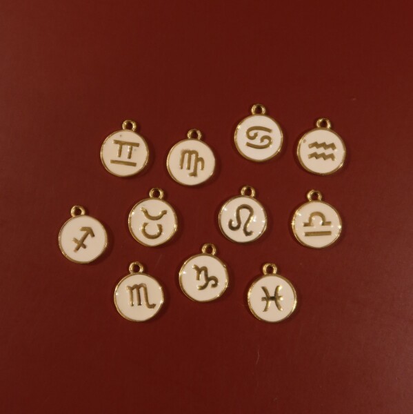 Beyaz Mineli Burç Charm - Fi Season