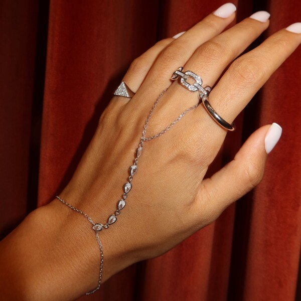 Beyaz Oval Taşlı Şahmeran | 925 Gümüş - 1