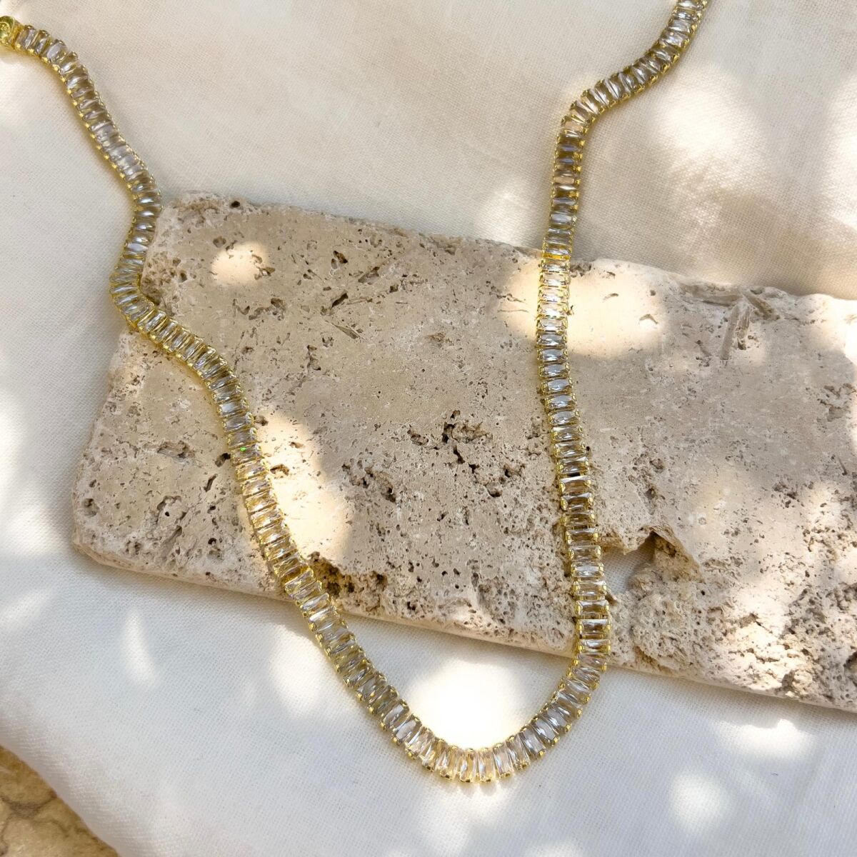 Beyaz Taşlı Baget Choker | 925 Gümüş - 1