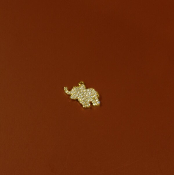 Beyaz Taşlı Fil Figürlü Charm - 1