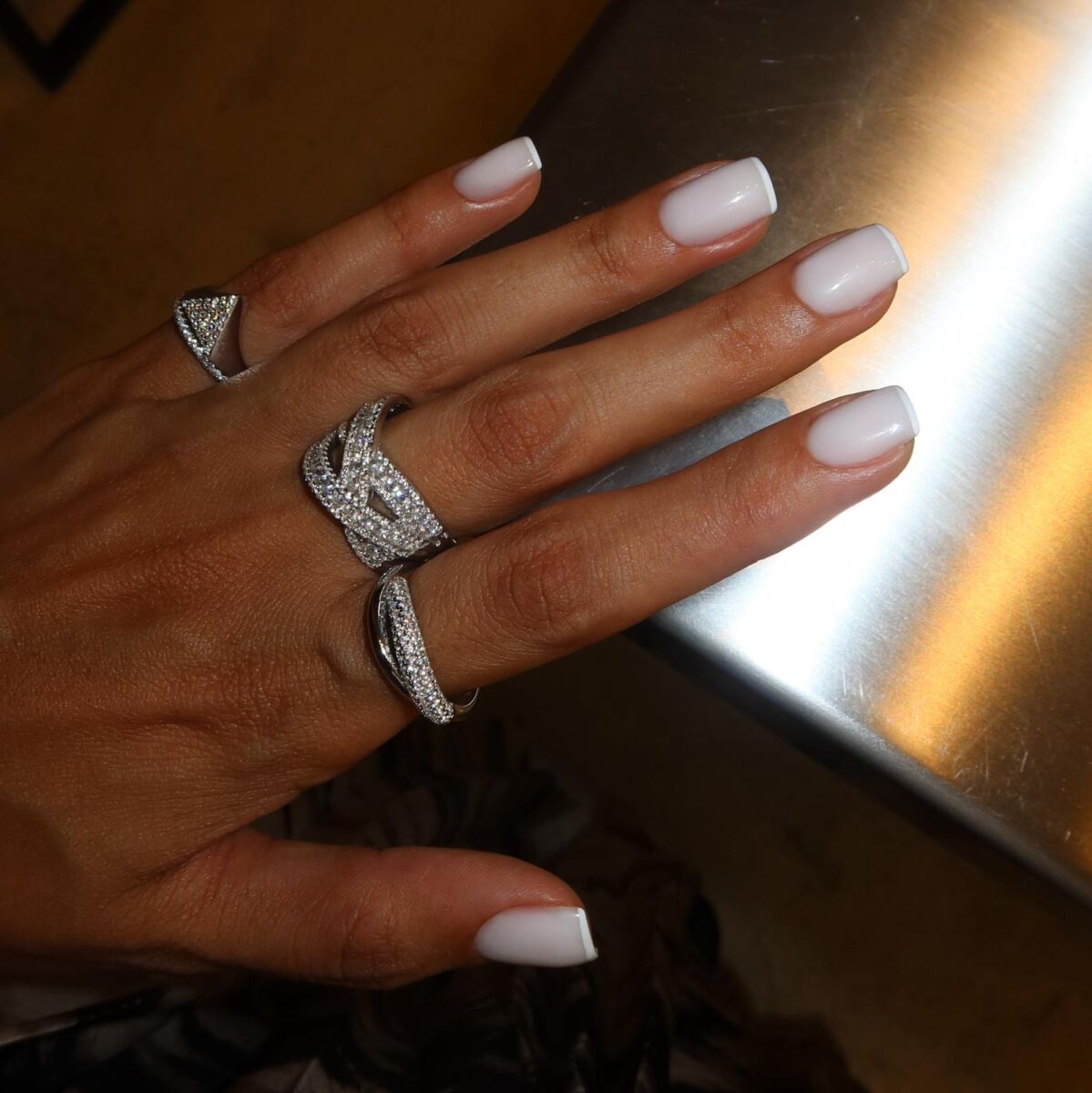 Beyaz Taşlı İnce Yüzük | 925 Gümüş - 7