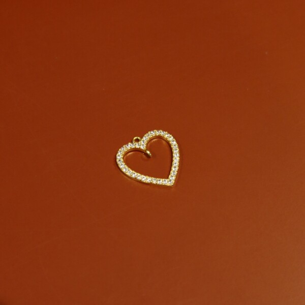 Beyaz Taşlı Kalp Figürlü Charm - 1