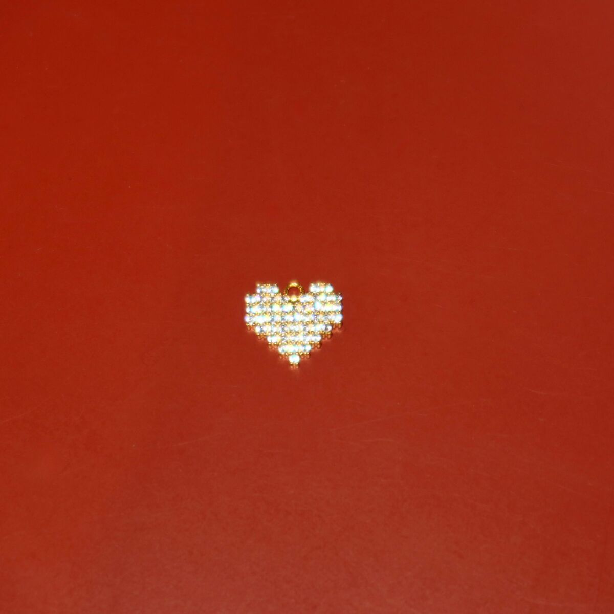 Beyaz Taşlı Kalpli Charm - 1