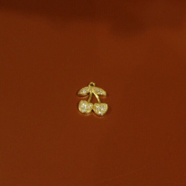 Beyaz Taşlı Kiraz Figürlü Charm - 1