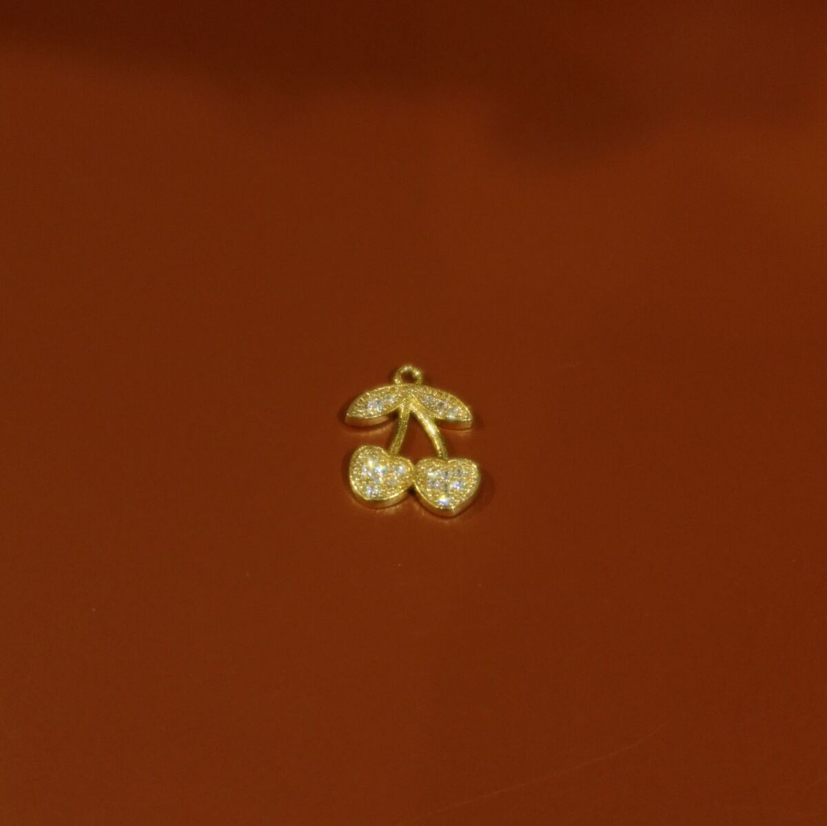 Beyaz Taşlı Kiraz Figürlü Charm - 1