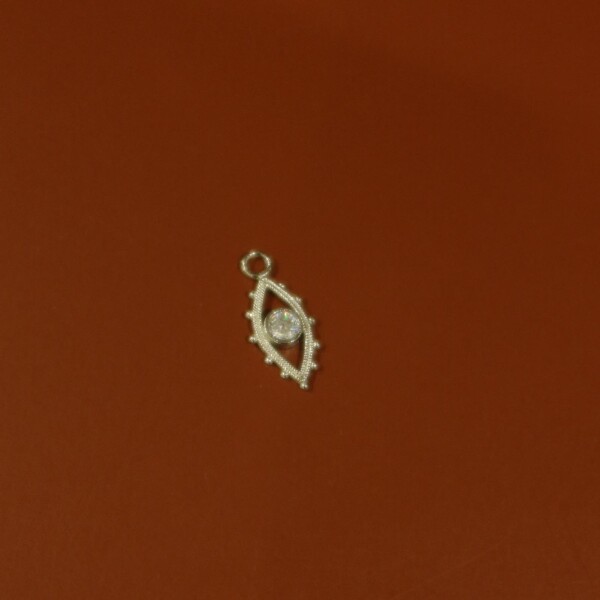 Beyaz Taşlı Ters Göz Figürlü Charm - 1