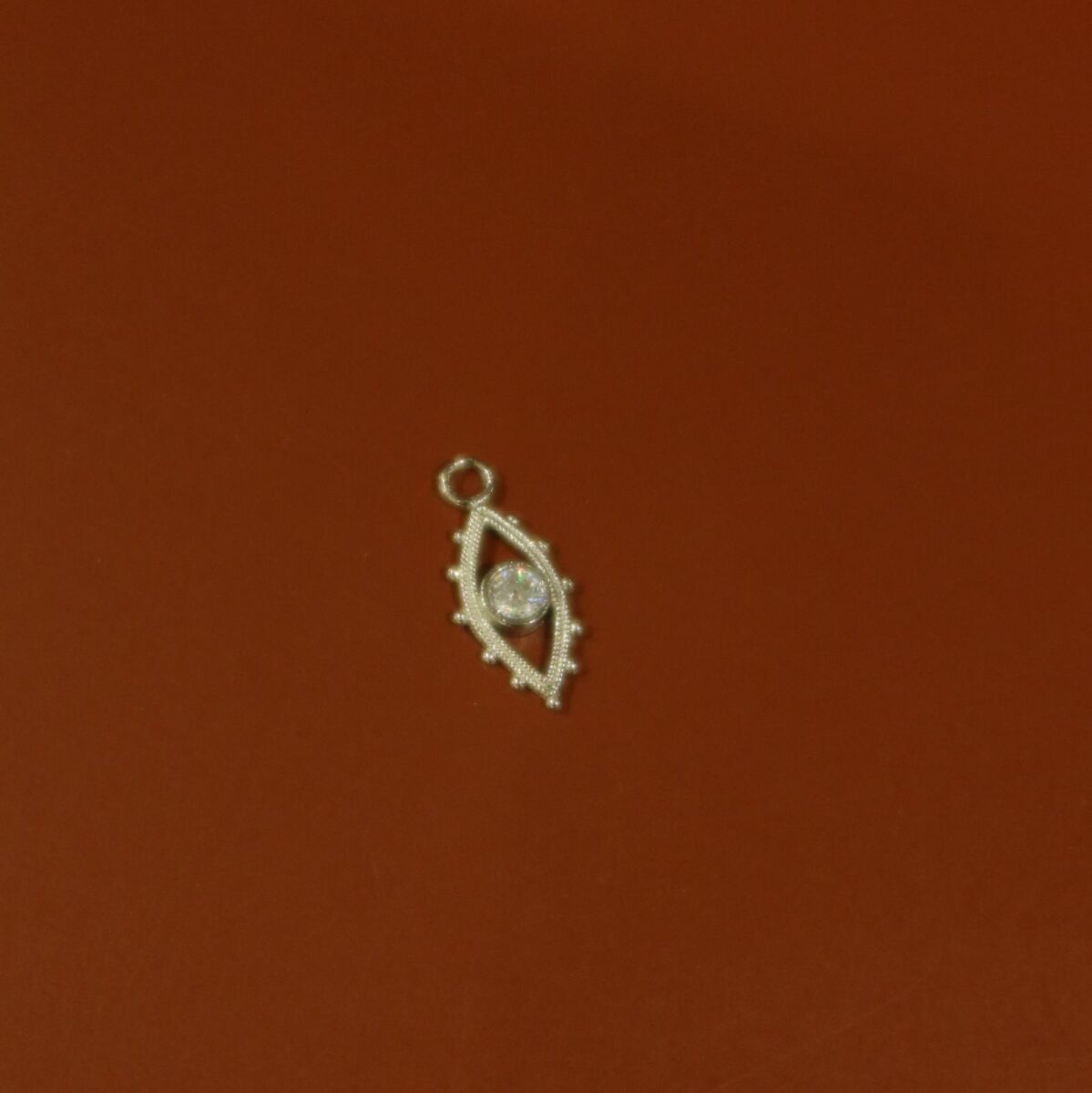 Beyaz Taşlı Ters Göz Figürlü Charm - 1