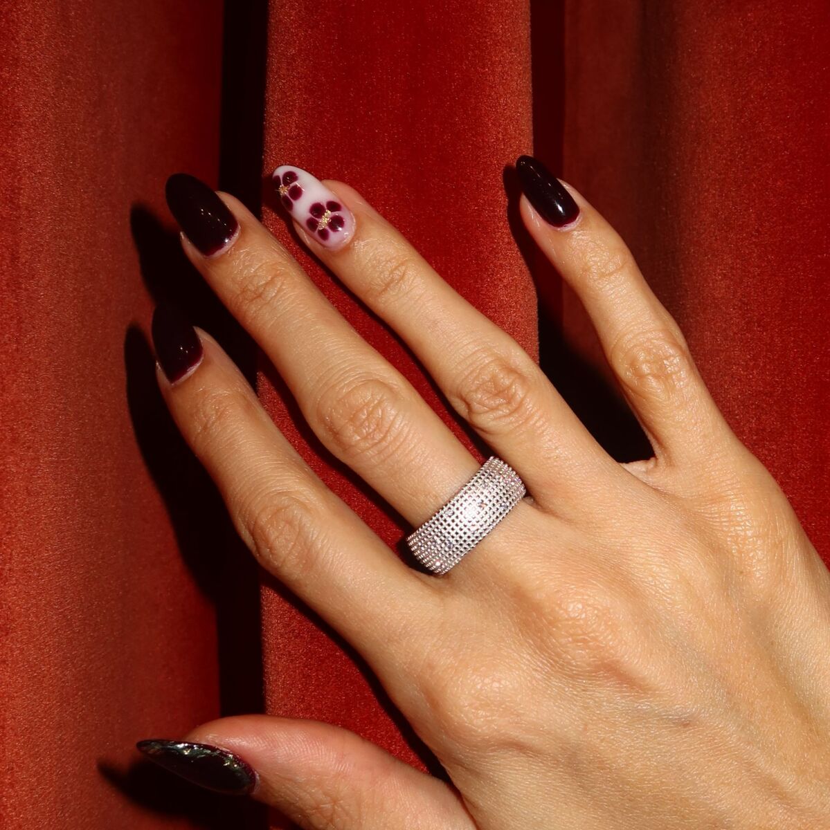 Bombeli Kalın Yüzük | 925 Gümüş - 1