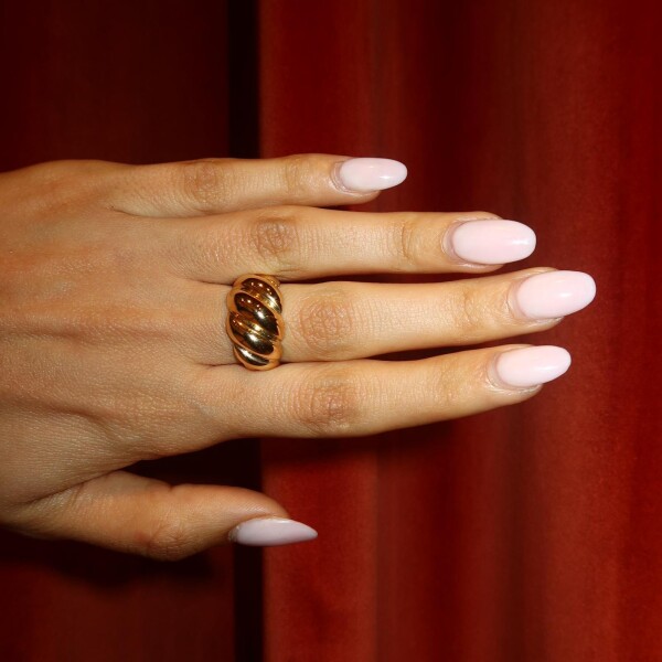 Burgulu Kalın Yüzük | 14 Ayar Altın - Fi Season (1)