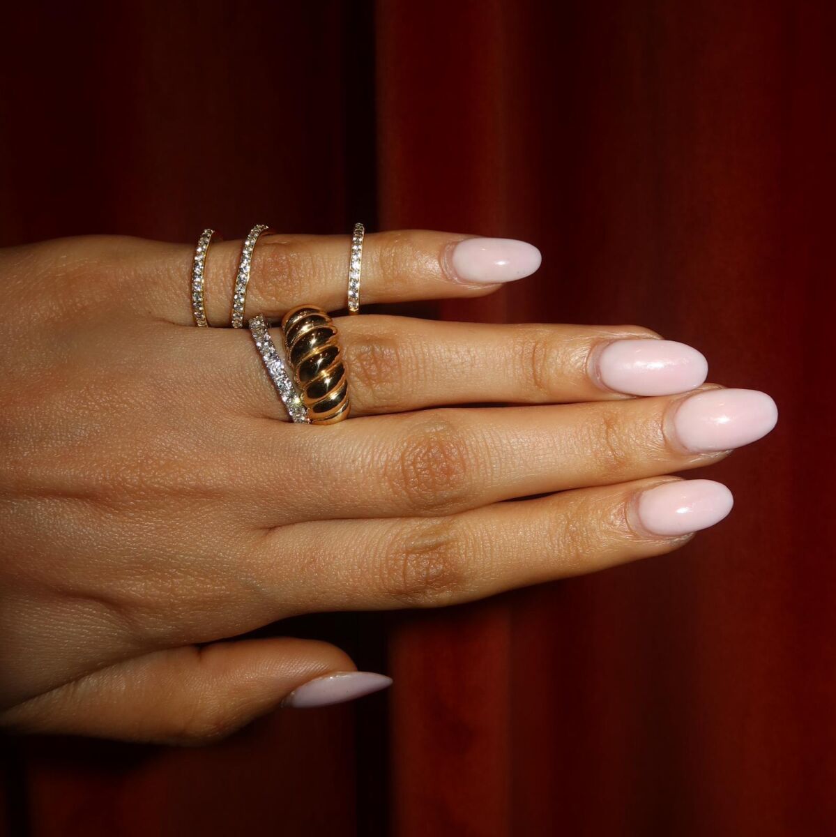 Burgulu Kalın Yüzük | 14 Ayar Altın - 2