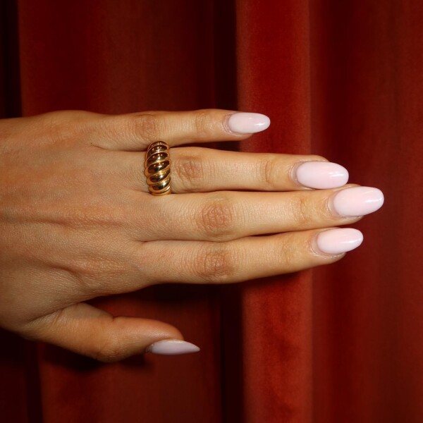 Burgulu Kalın Yüzük | 14 Ayar Altın - 3