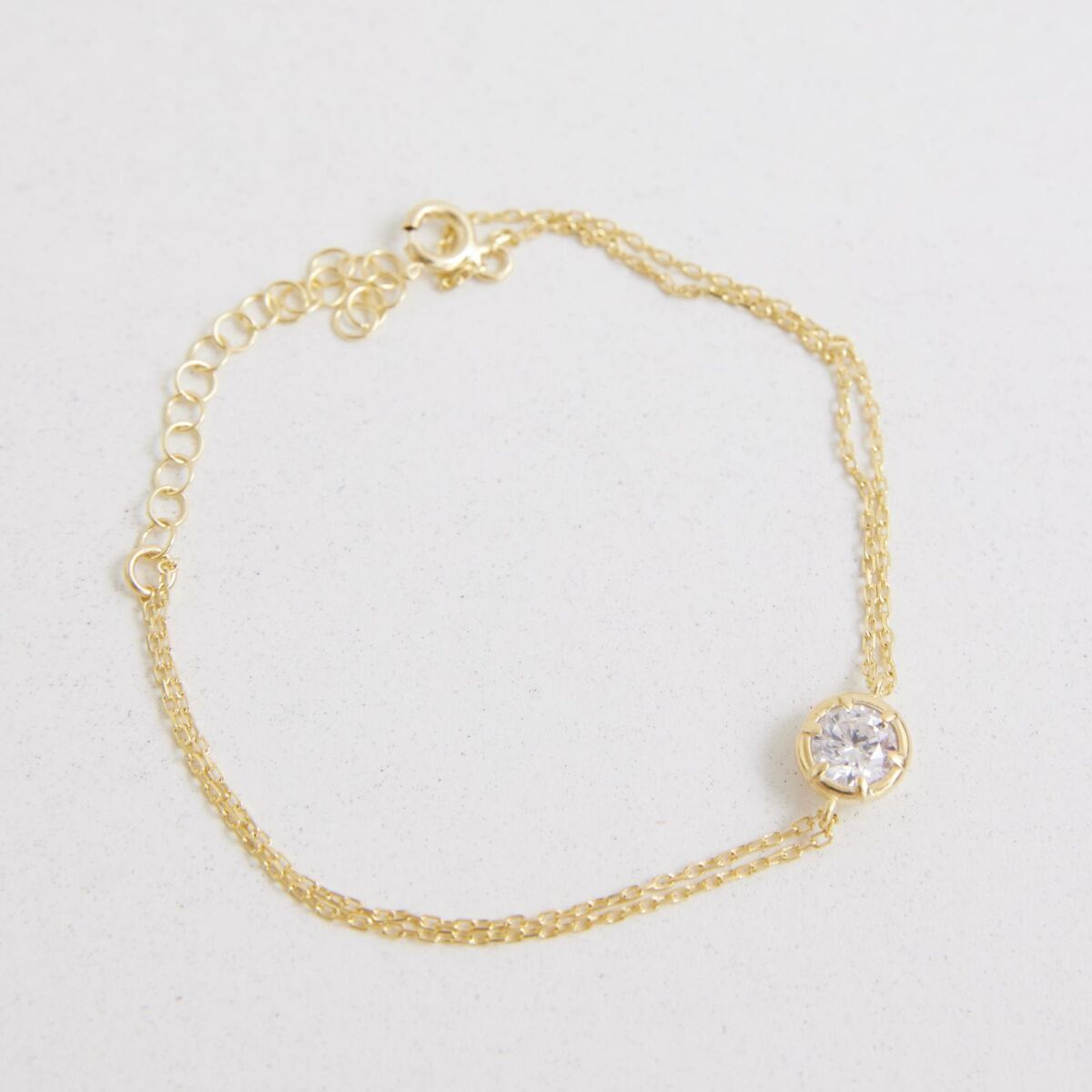 Daire Taşlı Bileklik | 925 Gümüş - 1