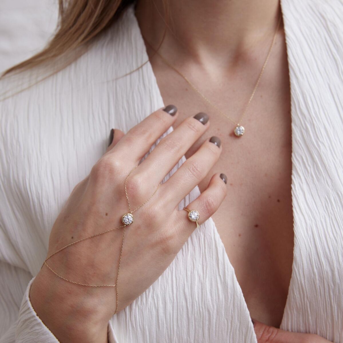 Daire Taşlı Yüzük | 14 Ayar Altın - 4