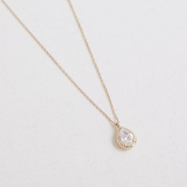 Damla Taşlı Kolye | 14 Ayar Altın - 4