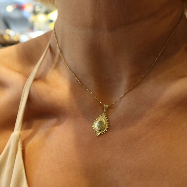 Damla Taşlı Kolye | 925 Gümüş - 1