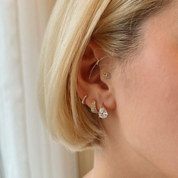 Damla Taşlı Küpe | 925 Gümüş - Fi Season