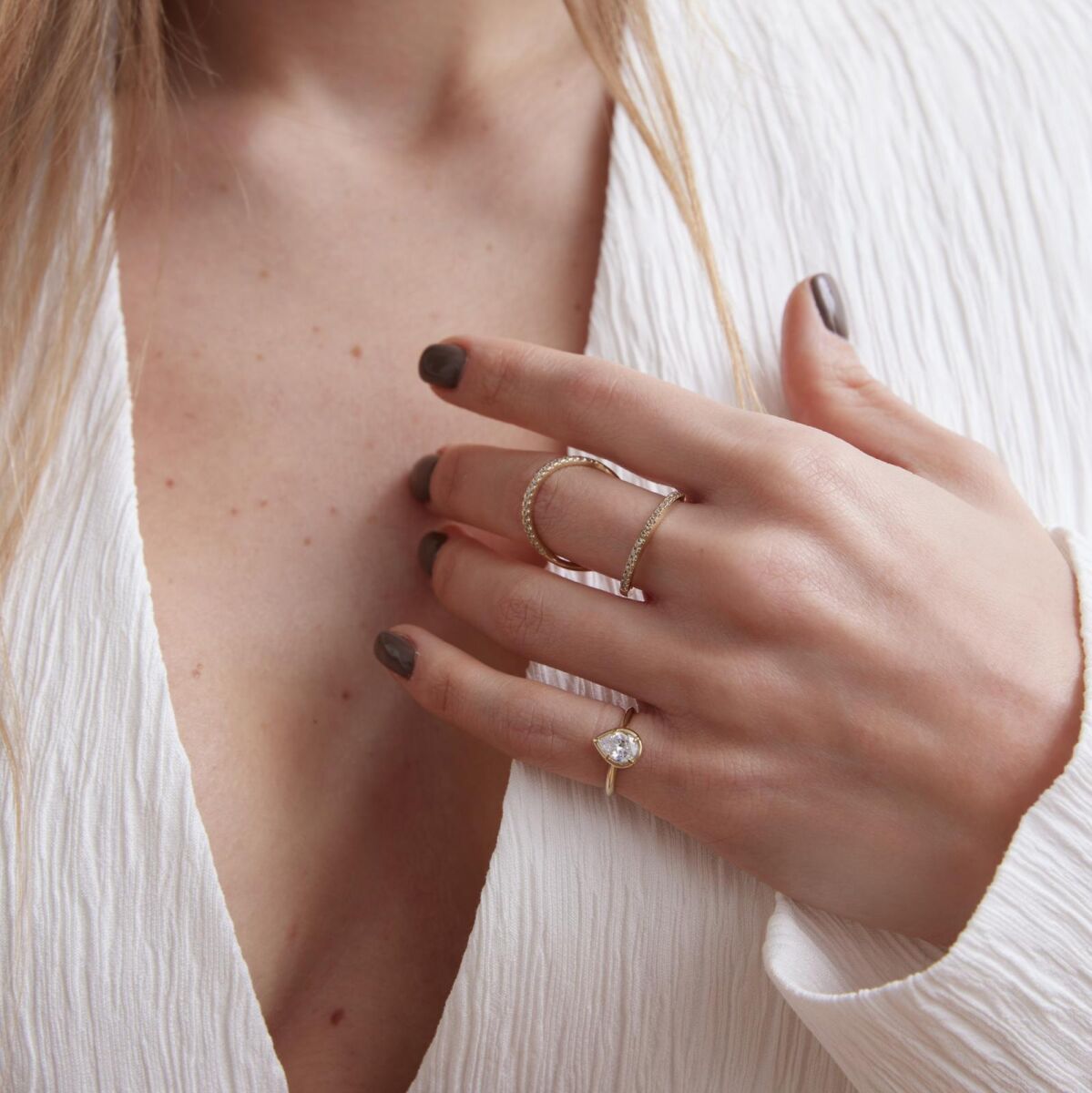 Damla Taşlı Yüzük | 925 Ayar Gümüş - 1