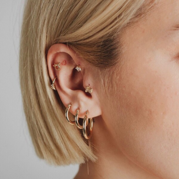 Düğüm Figürlü Tragus Piercing | 14 Ayar Altın - 1