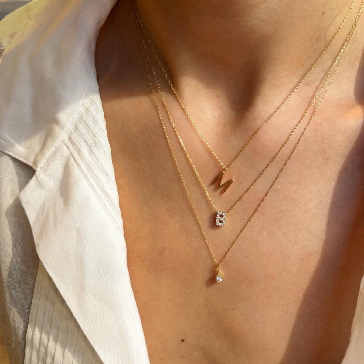 Harf Kolye | 14 Ayar Altın - 2