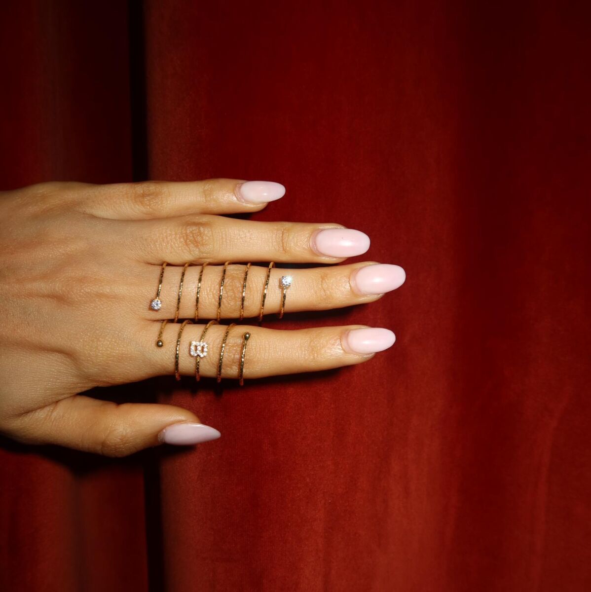 Harfli Taşlı Sarmal Yüzük | 925 Gümüş - 2