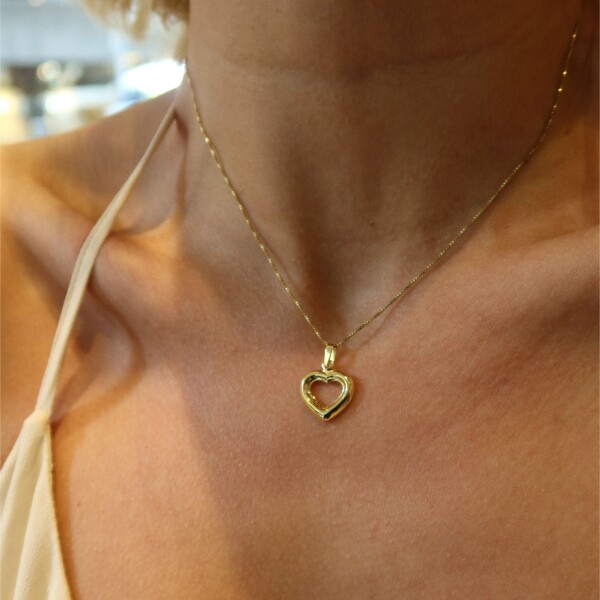 İçi Açık Kalp Kolye | 925 Gümüş - 1