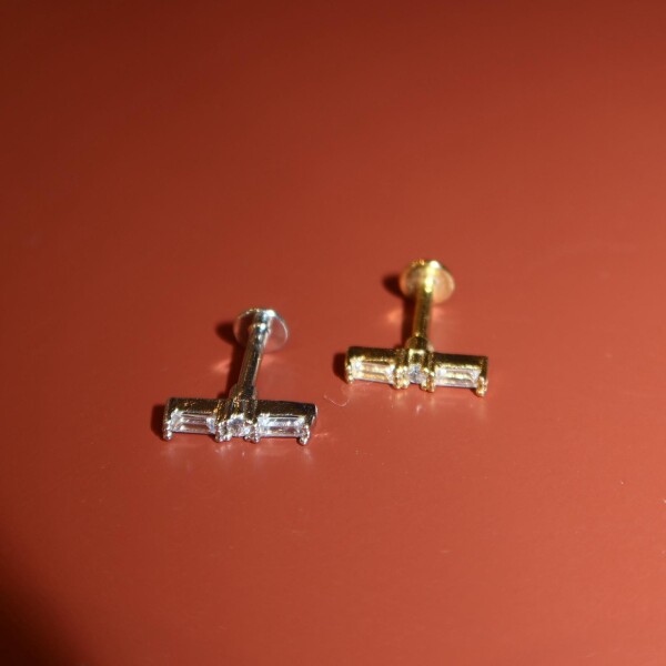 İki Taşlı Baget Tragus Piercing - Fi Season