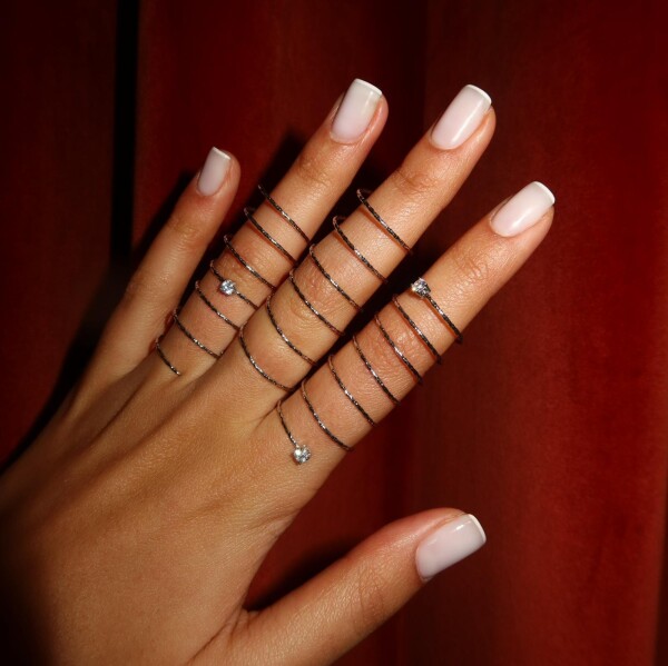 İki Taşlı Sarmal Yüzük | 925 Gümüş - Fi Season (1)