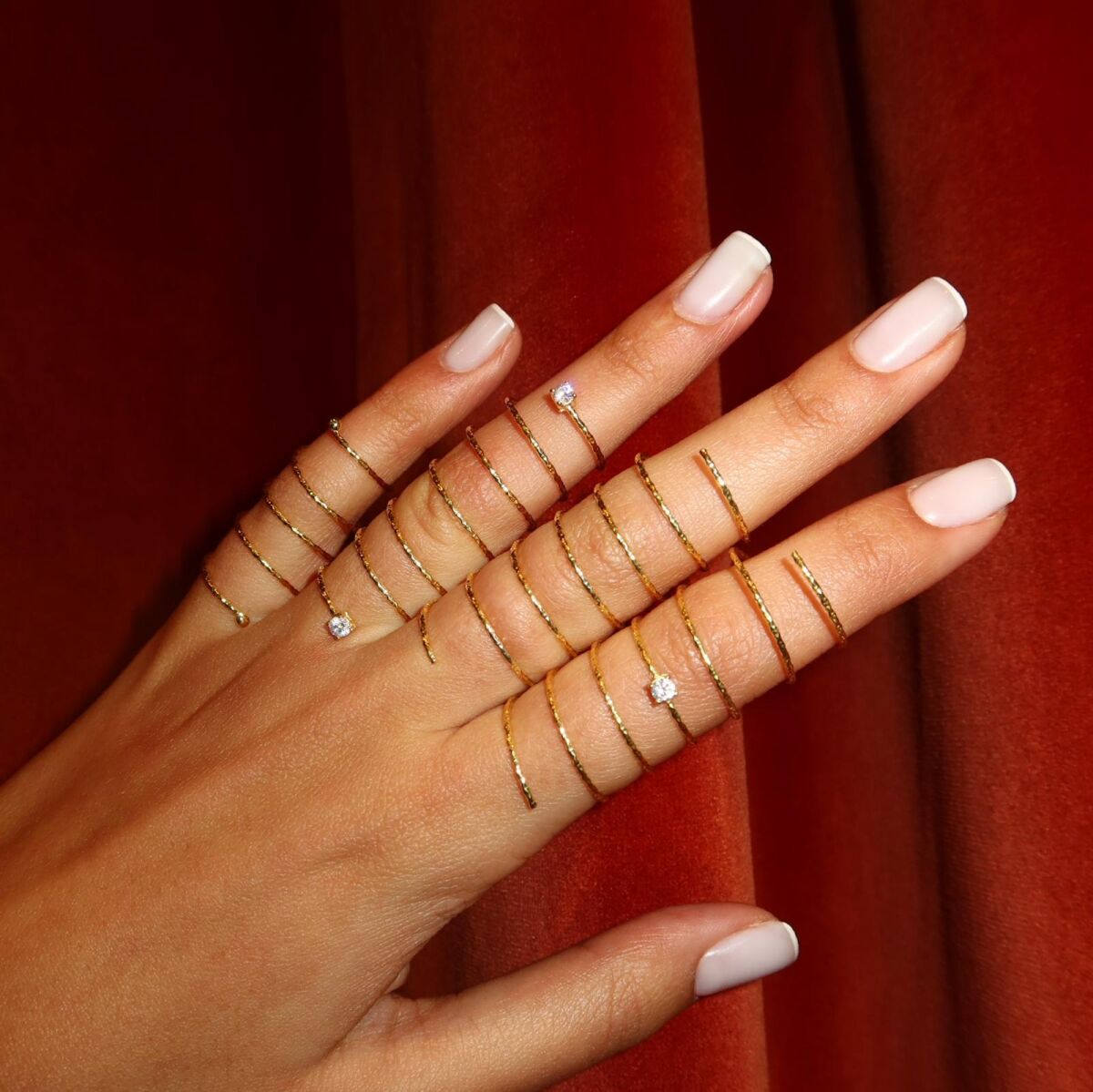 İki Taşlı Sarmal Yüzük | 925 Gümüş - 4