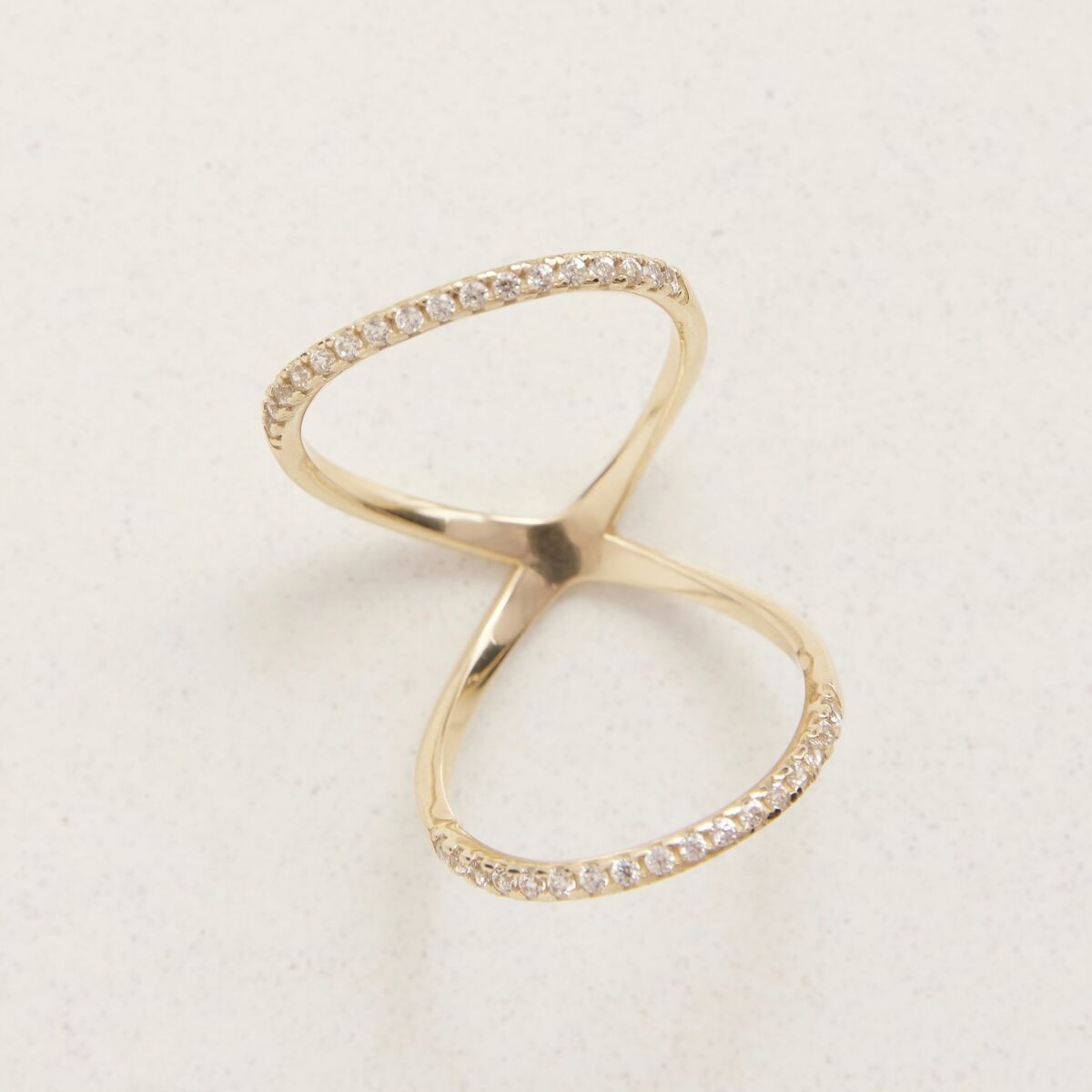 İkili Taşlı Yüzük | 14 Ayar Altın - 11