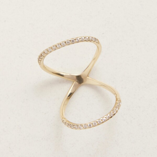 İkili Taşlı Yüzük | 925 Ayar Gümüş - 10