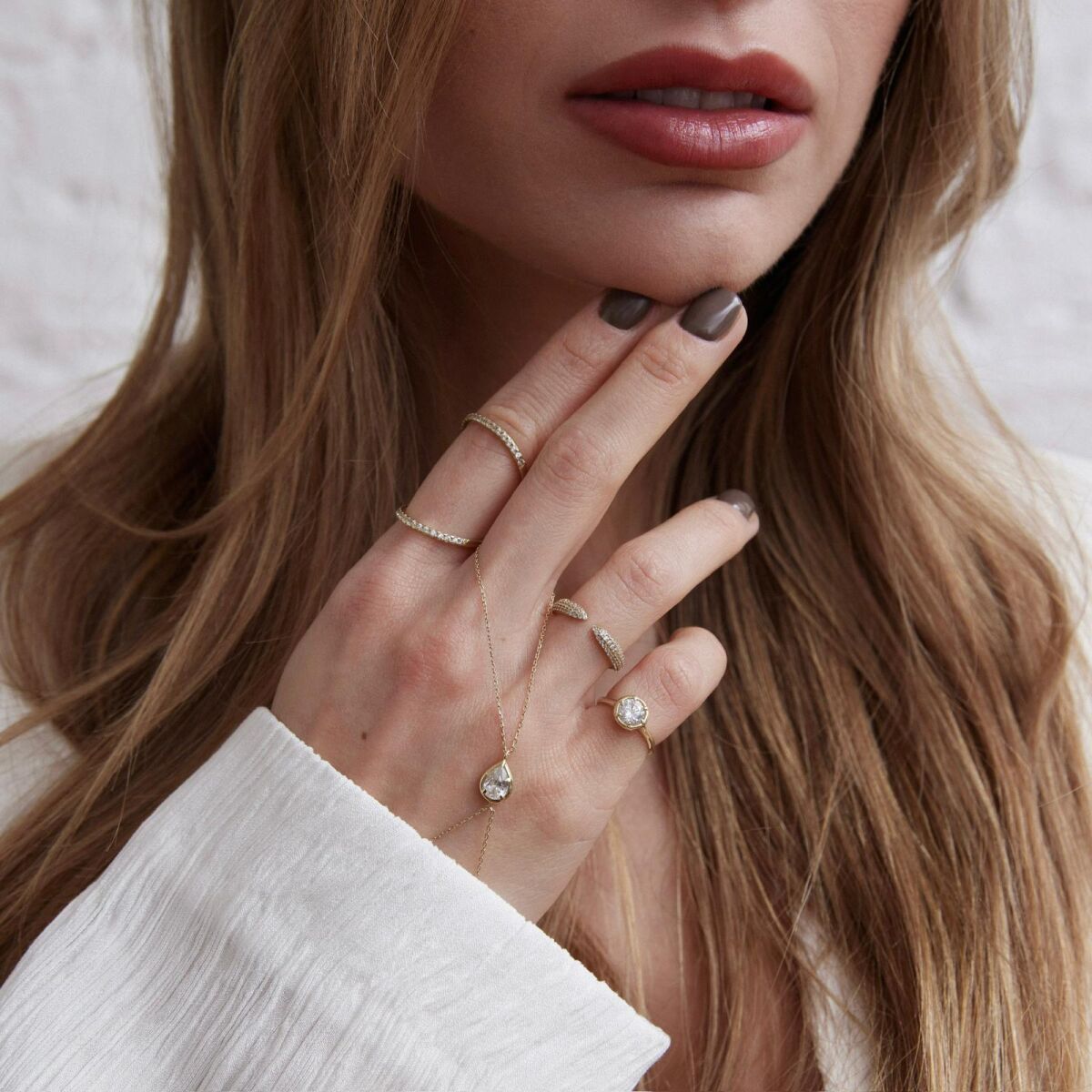 İkili Taşlı Yüzük | 925 Ayar Gümüş - 2