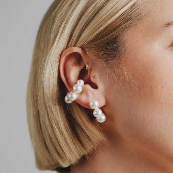 İnci Ear Cuff | 925 Gümüş - 3