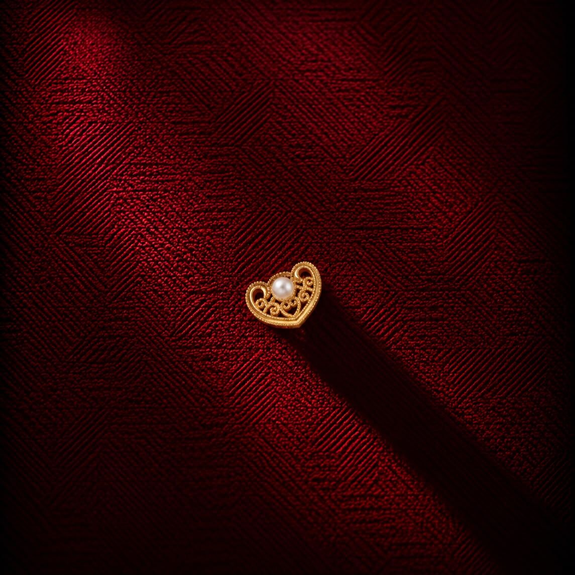 İncili Kalp Charm | 925 Gümüş - 2