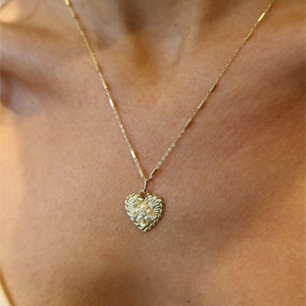 İncili Kalp Kolye | 925 Gümüş - 3