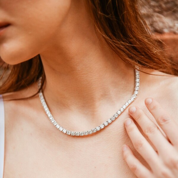 Kalın Su Yolu Choker | 925 Gümüş - 4
