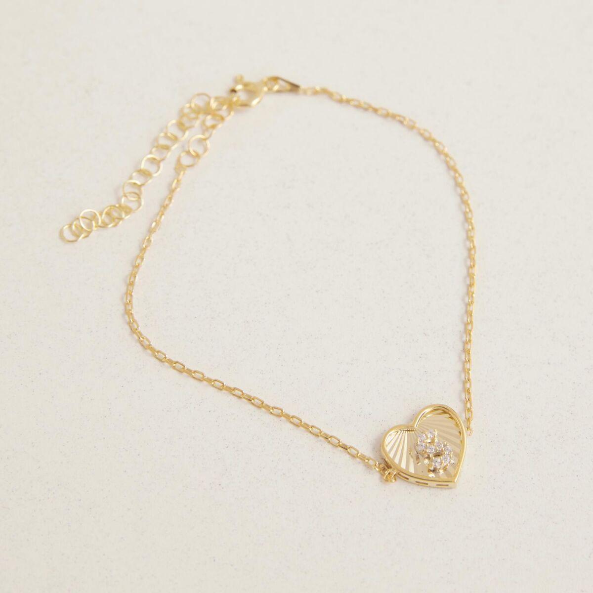 Kalpli Harf Bileklik | 925 Ayar Gümüş - 1