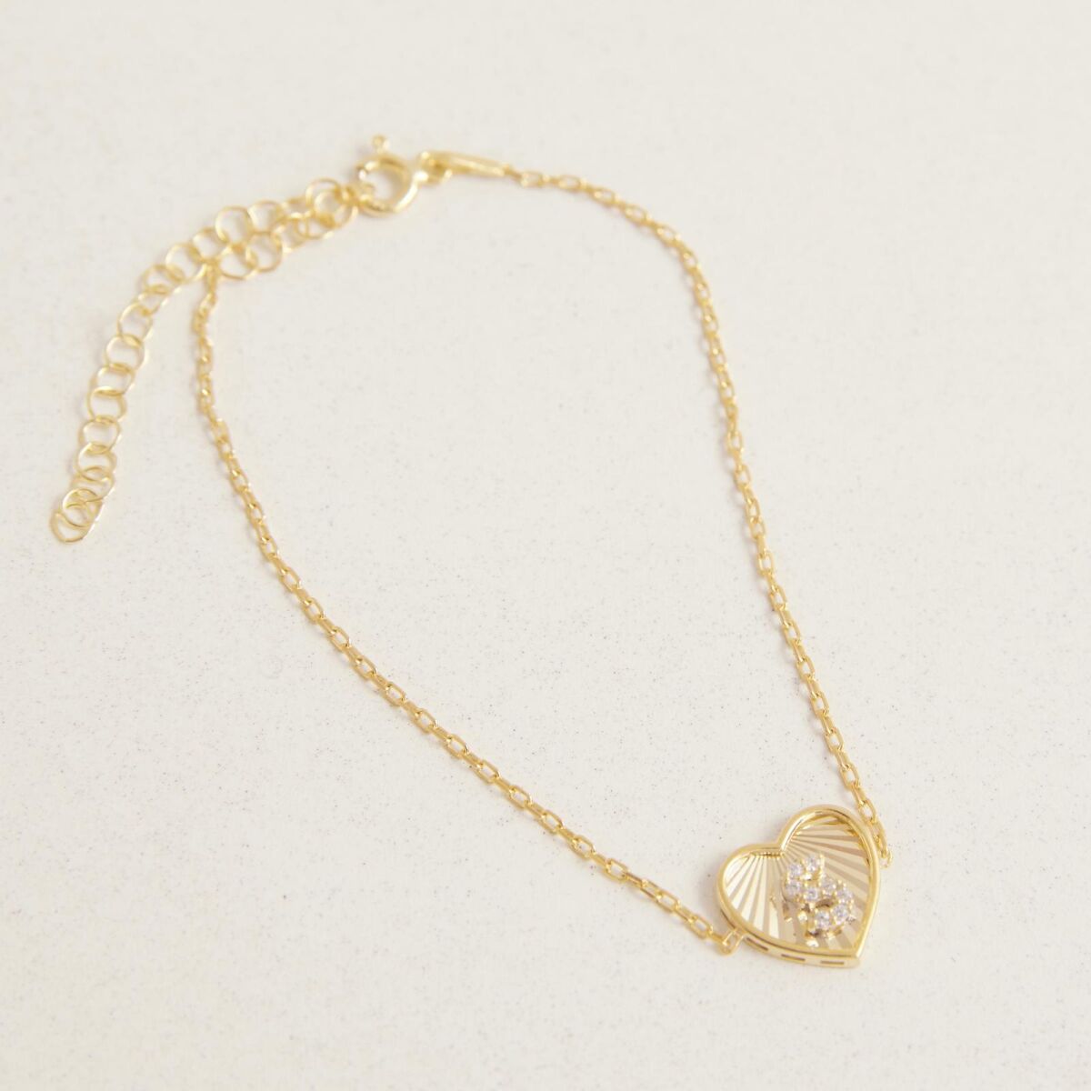 Kalpli Harf Bileklik | 925 Ayar Gümüş - 3