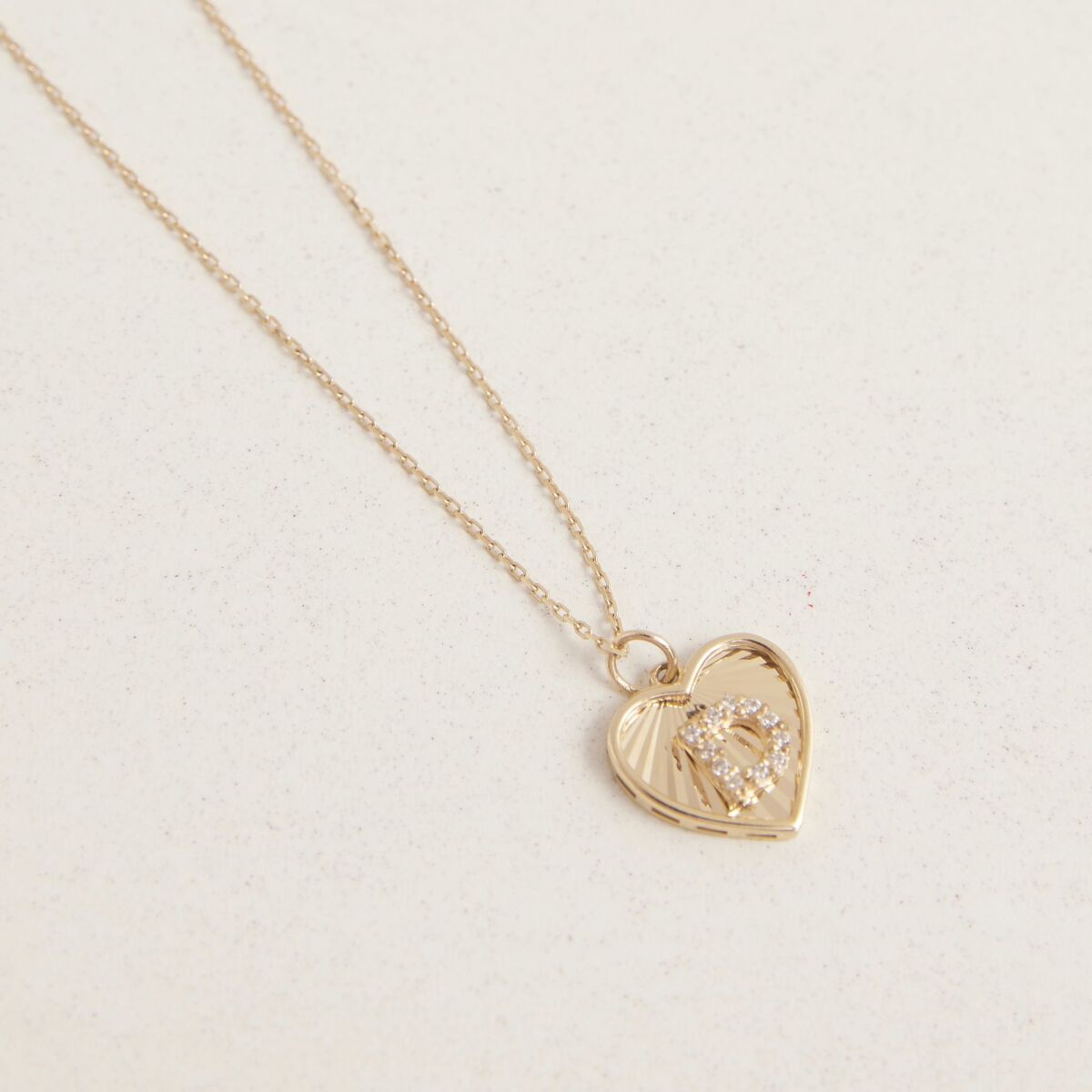 Kalpli Harf Kolye | 14 Ayar Altın - 9