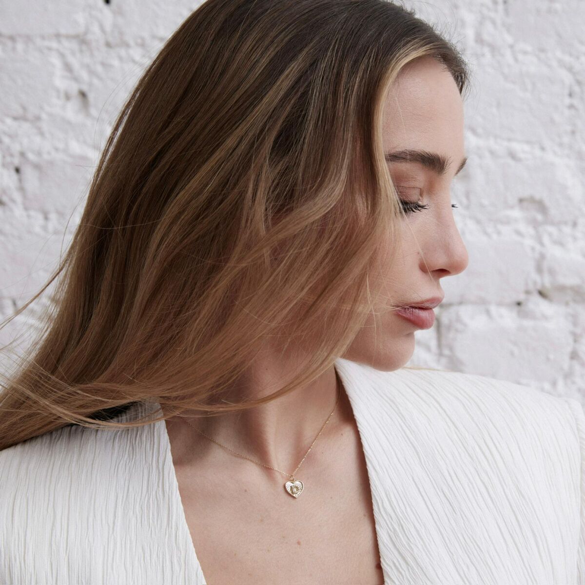 Kalpli Harf Kolye | 14 Ayar Altın - 4