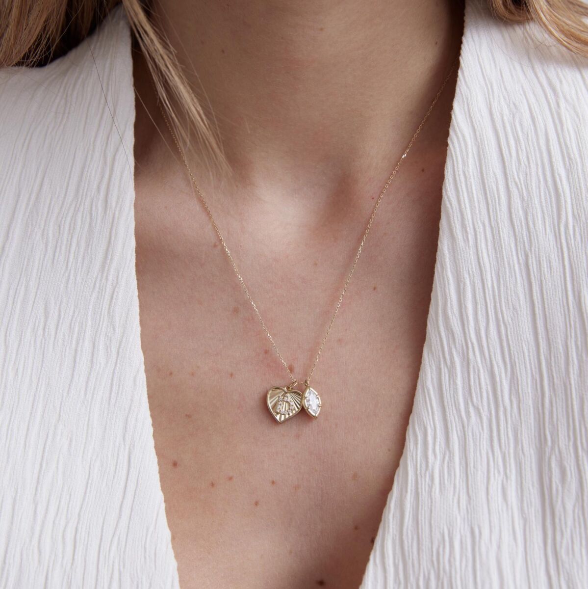 Kalpli Harf Kolye | 925 Ayar Gümüş - 7